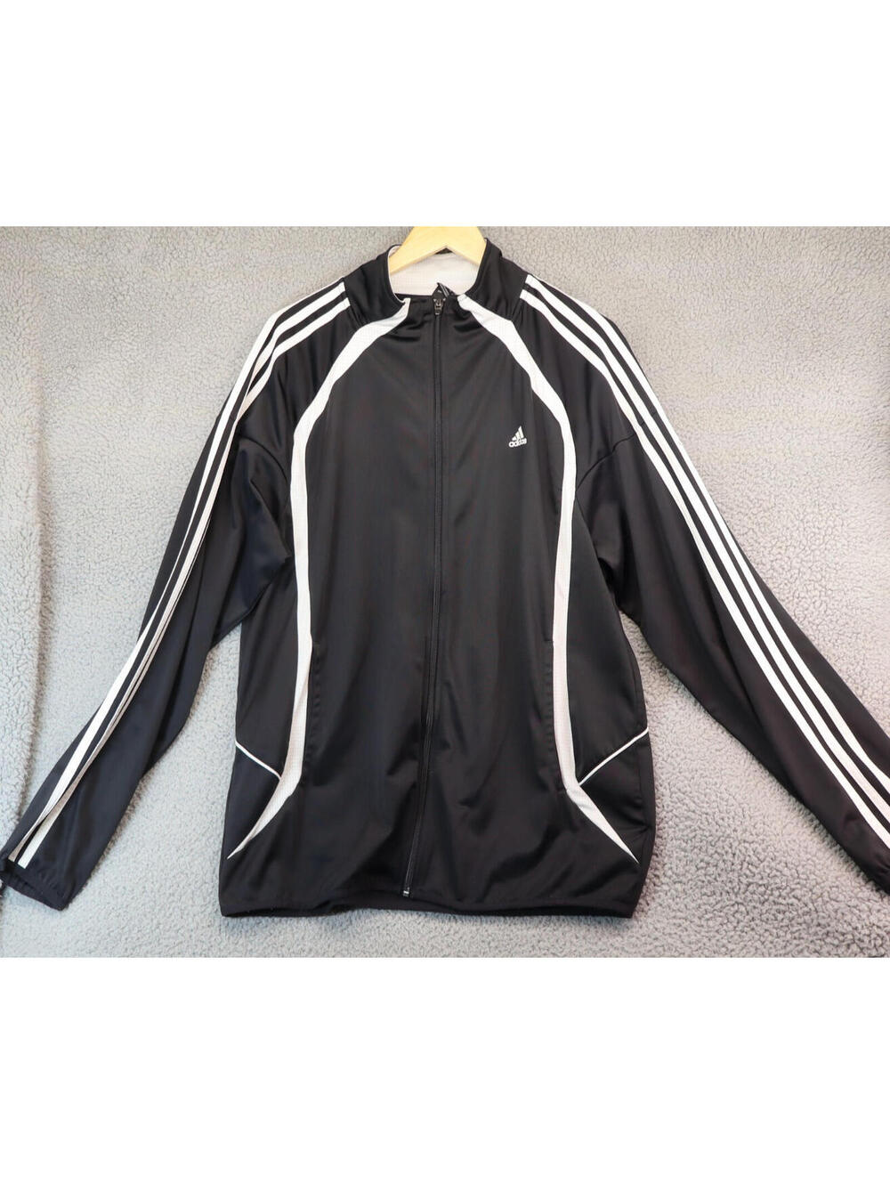 Adidas Men Black Climalite Knit Athletic Jacket Large 11999